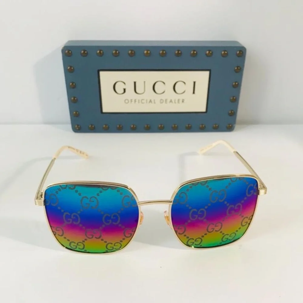 - 💯- New Authentic GUCCI Multicolor Square Ladies Sunglasses GG0802S 004 57